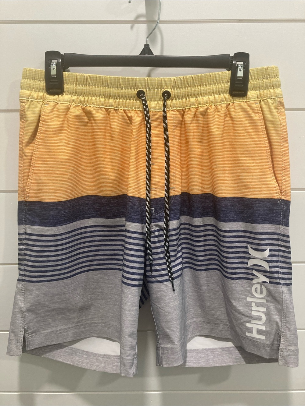 Hurley Men's Epic Ombre Volley Swim Shorts Trunks - Orange/Gray-Size Medium-EUC